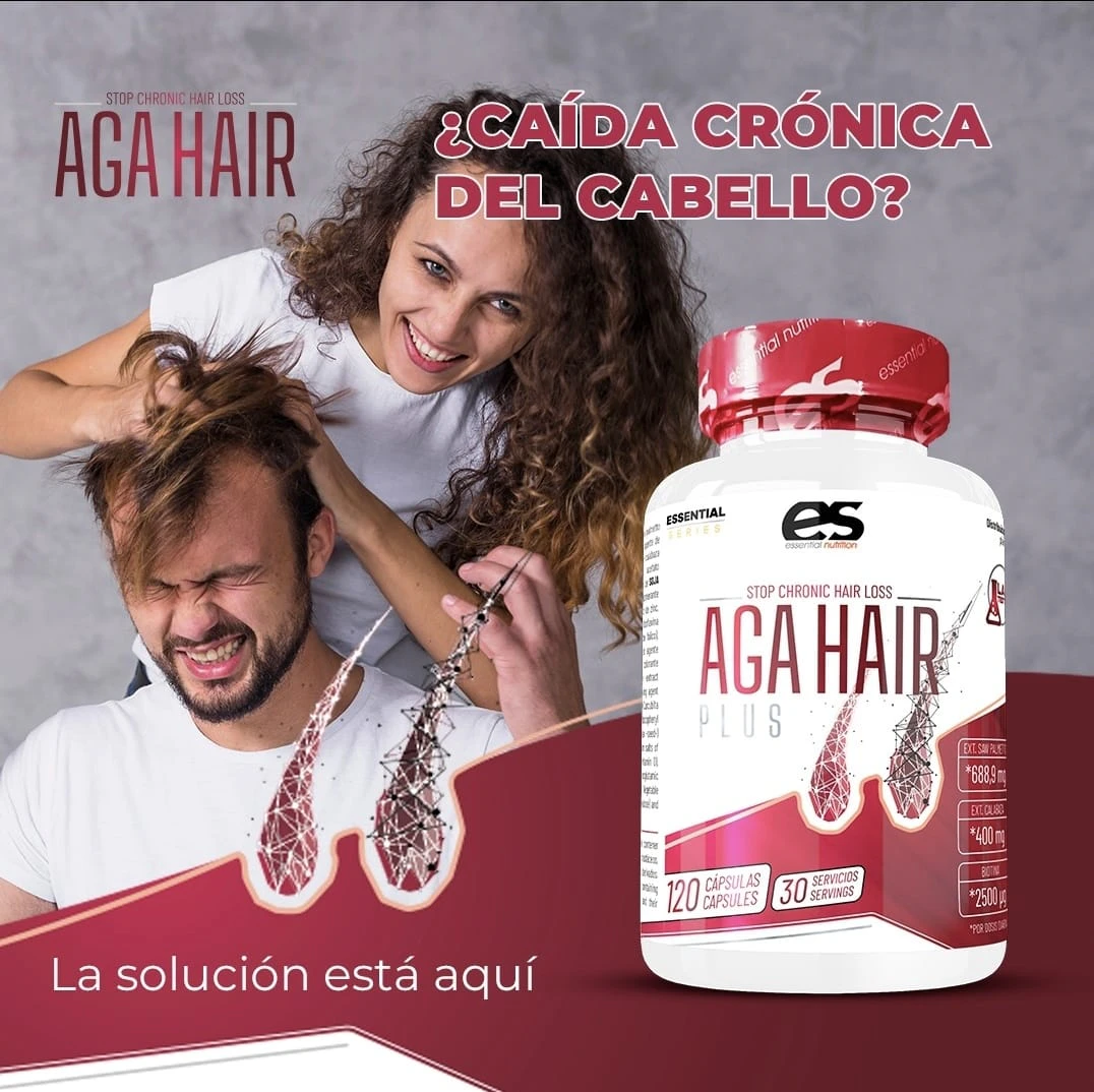 AGA Hair Plus — Anticaída del pelo con biotina y saw palmetto